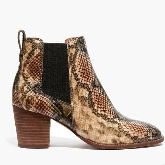 Madewell The Regan Boot in Snake Embossed Leather Size 8 - Picture 2 of 8